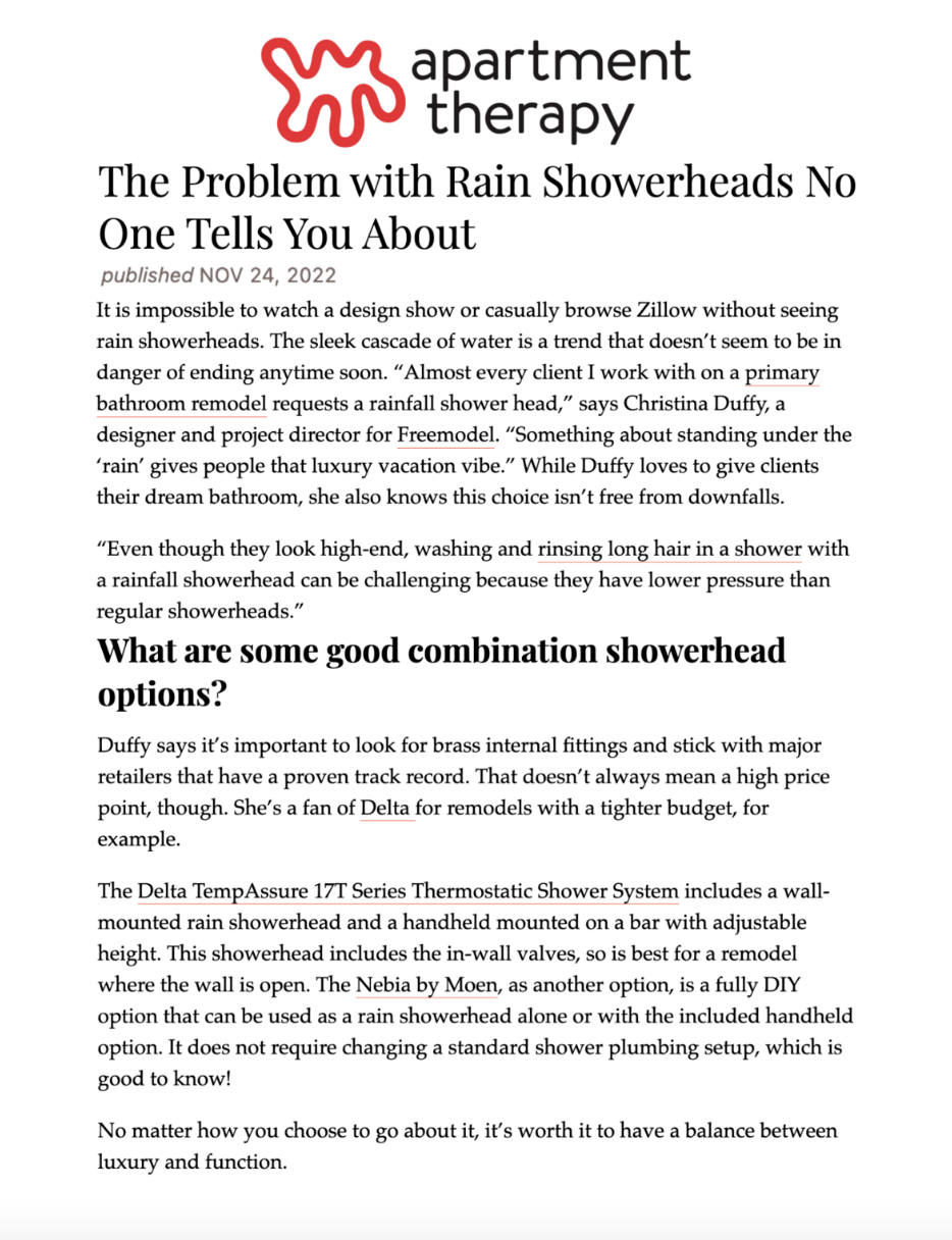 The Problem With Rain Showerheads No One Tells You About
Featured Brands include:Moen

Read More