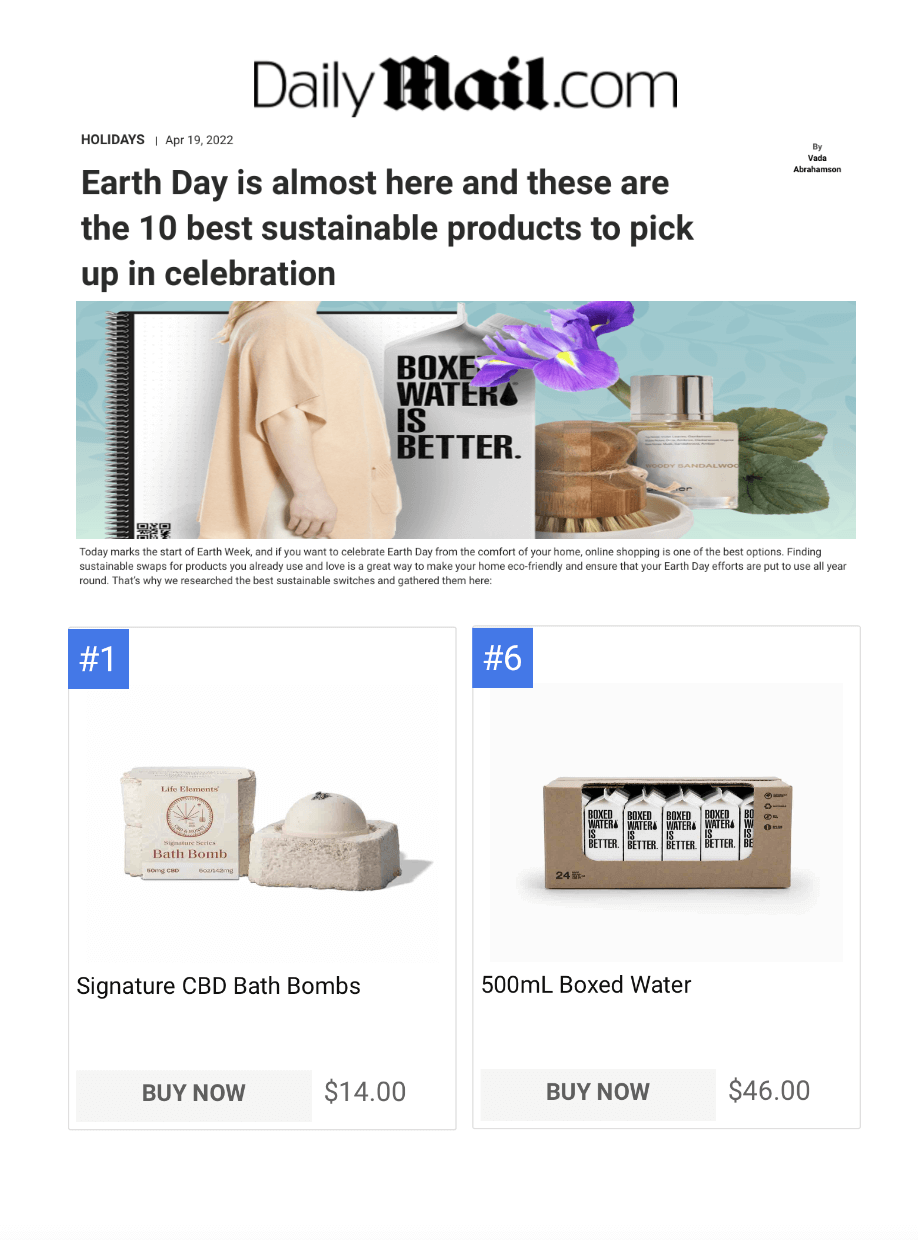 Earth Day Is Almost Here And These Are The 10 Best Sustainable Products To Pick Up In Celebration
Featured Brands include:Life Elements, Boxed Water

Read More