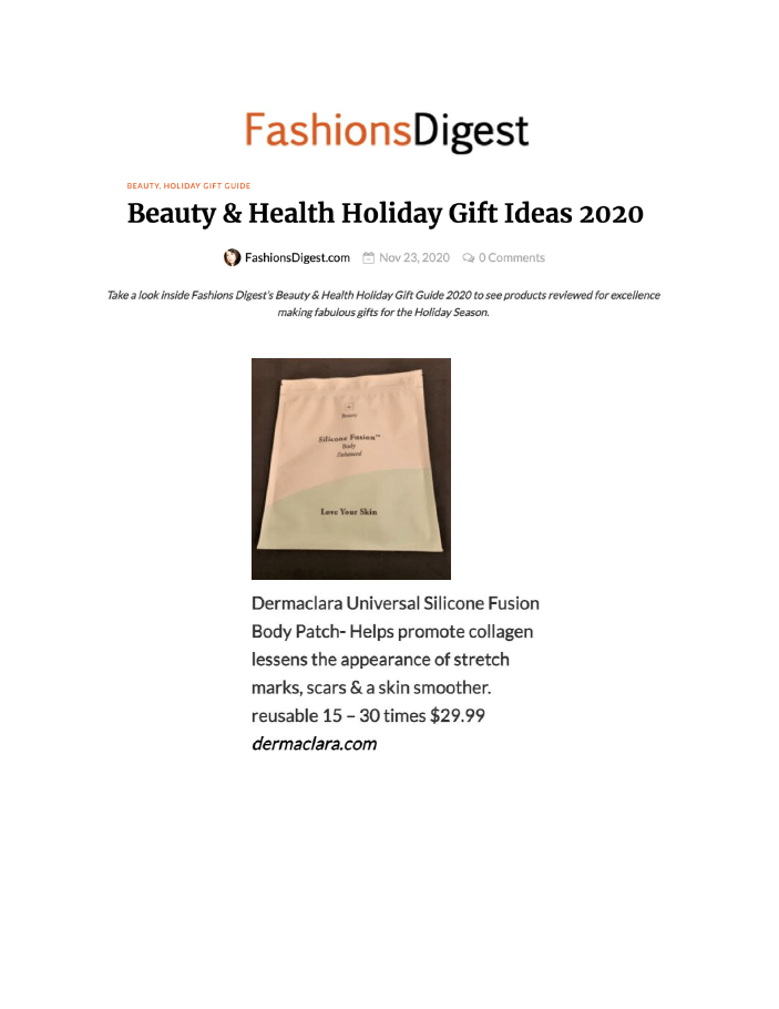 FashionsDigest Press Coverage 11.23.20 (Dermaclara)