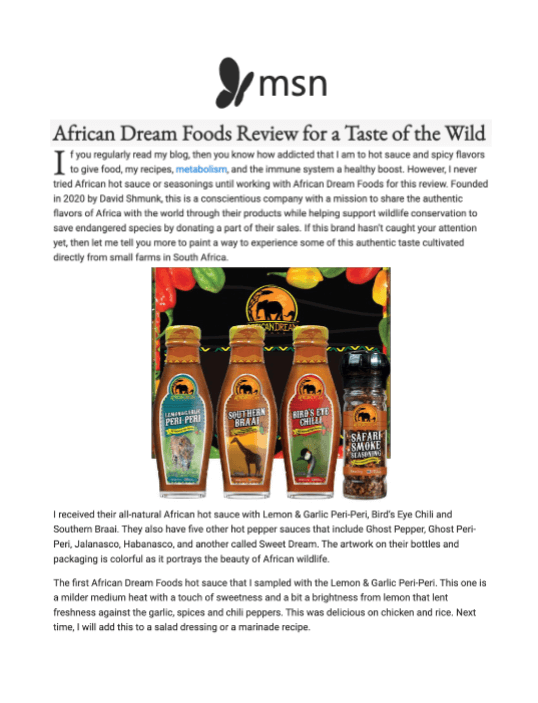 African Dream Foods Review for a Taste of the Wild
Featured Brands include:African Dream Food

Read More
