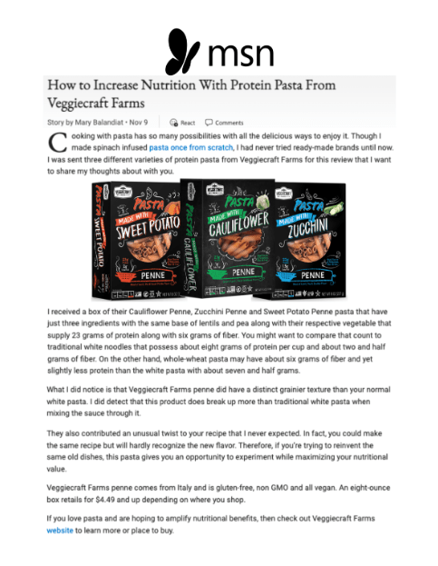 How to Increase Nutrition With Protein Pasta From Veggiecraft Farms
Featured Brands include:Veggiecraft Farms

Read More