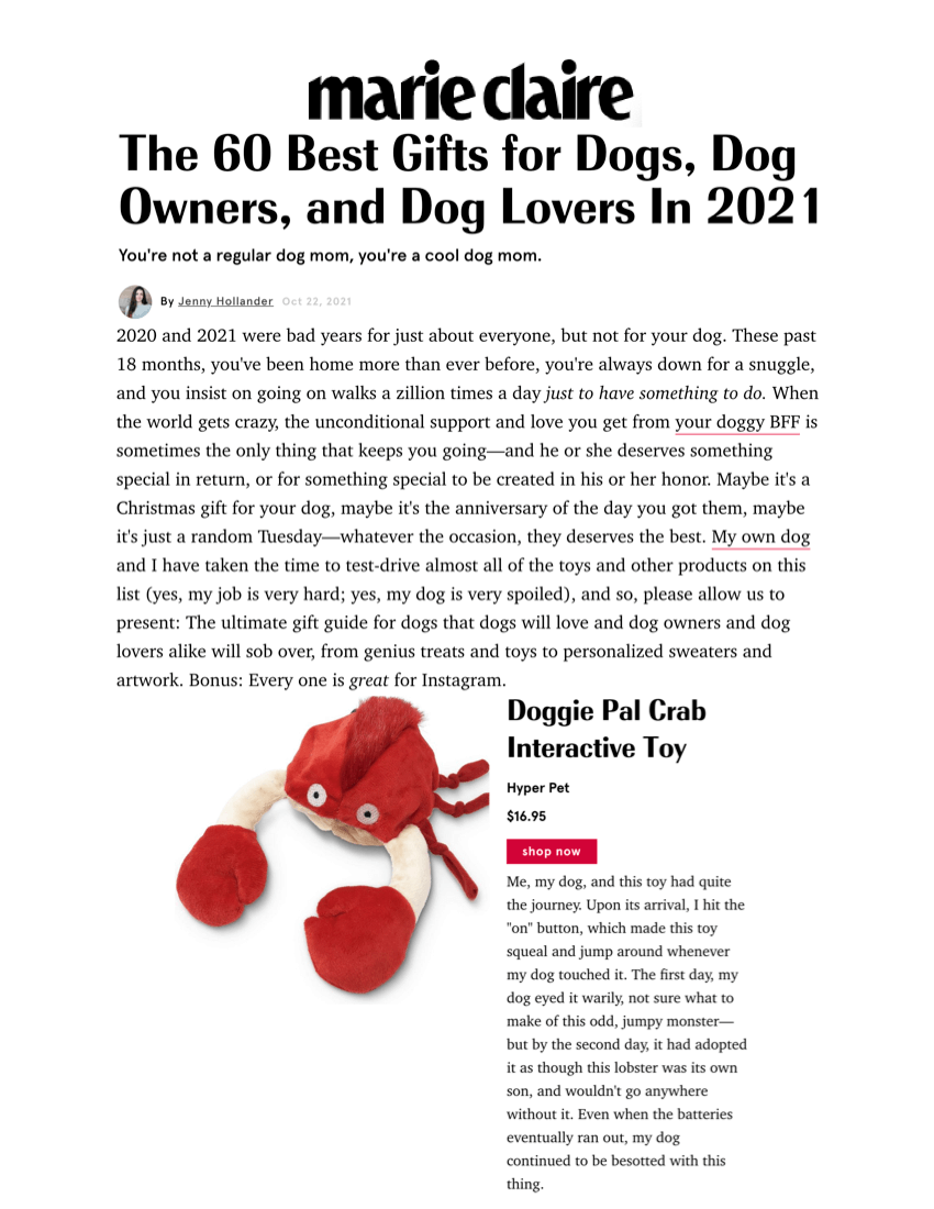 The 53 Best Gifts for Dogs, Dog Owners, and Dog Owners in 2021
Featured Brands include:Hyper Pet

Read More