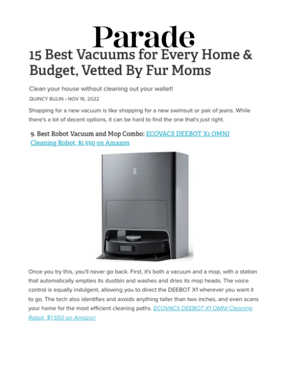 15 Best Vacuums for Every Home & Budget, Vetted by Fur Moms
Featured Brands include:Ecovacs

Read More