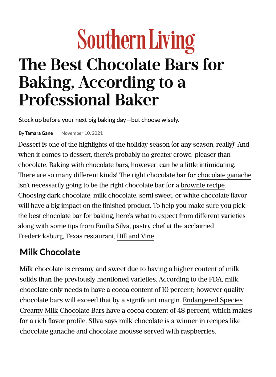 The Best Chocolate Bars for Baking, According to a Professional Baker
Featured Brands include:Endangered Species Chocolate

Read More