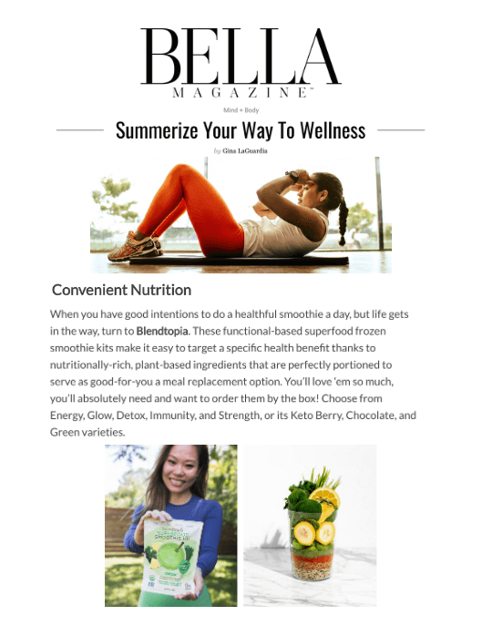 Summarize Your Way To Wellness
Featured Brands include:Blendtopia, Chirp

Read More