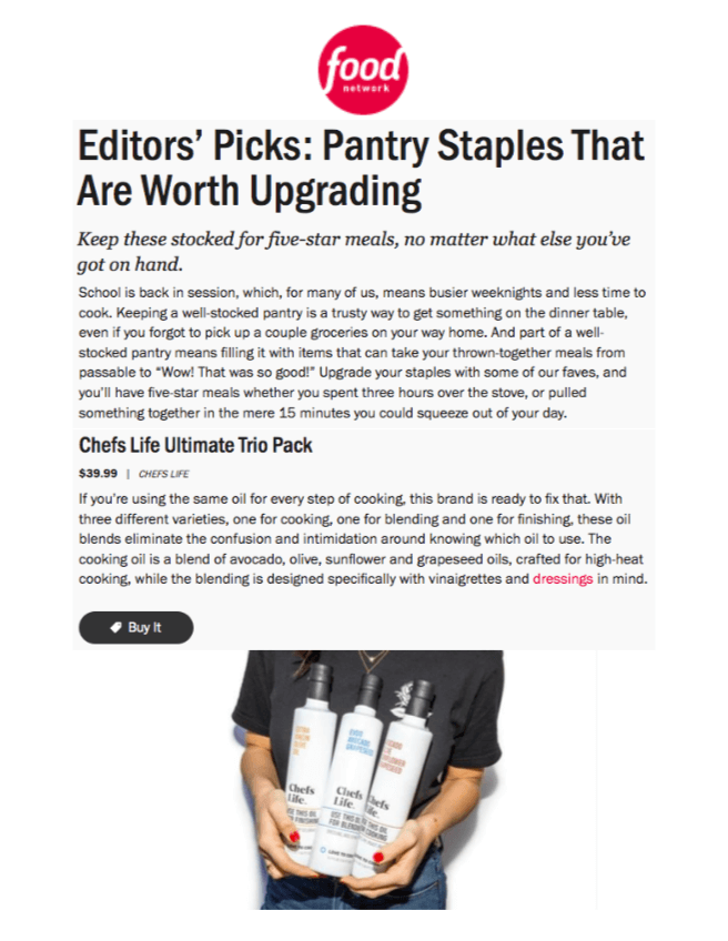 Editor's Picks: Pantry Staples That Are Worth Upgrading
Featured Brands include:Chefs Life

Read More
