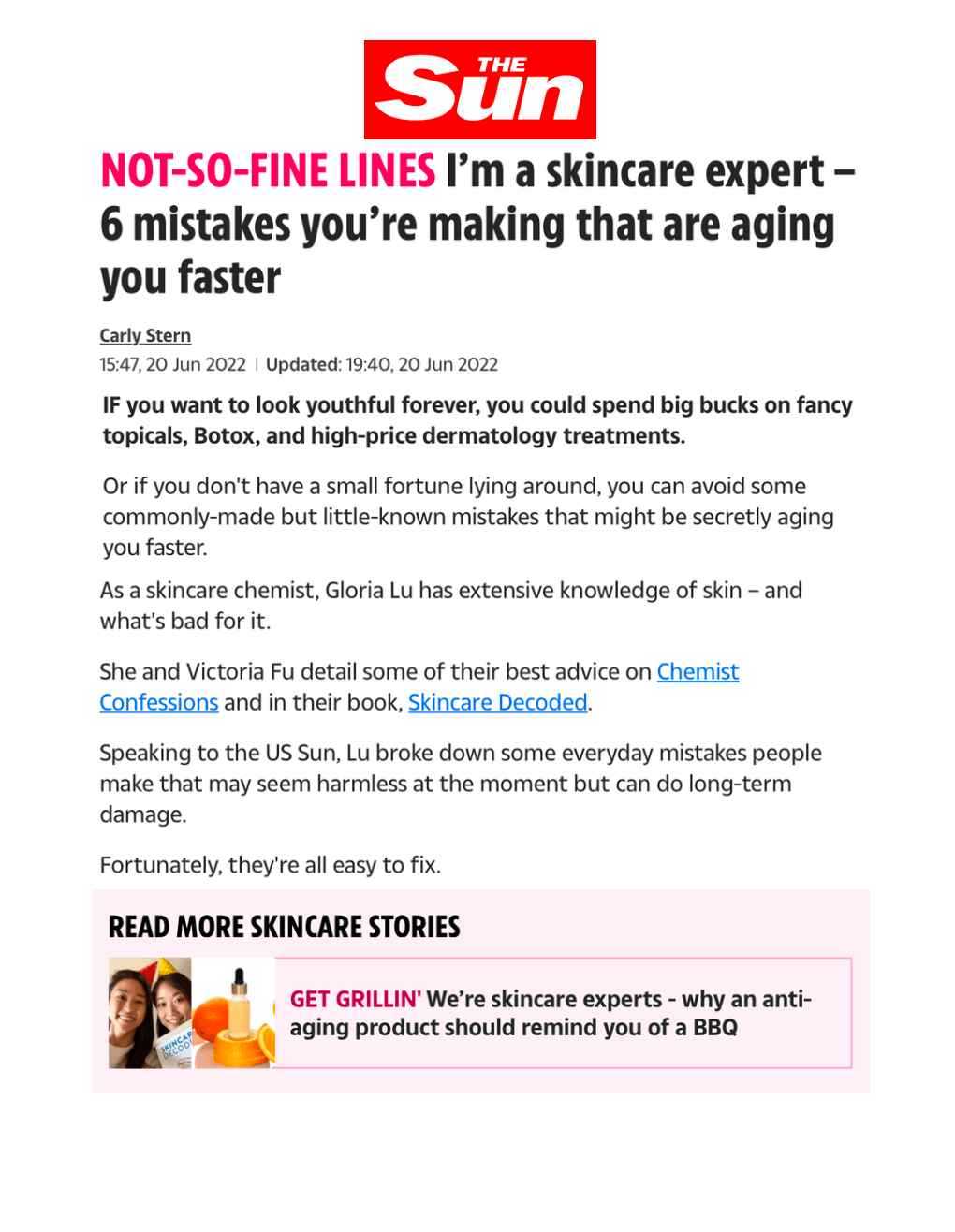 NOT-SO-FINE LINES I’m a skincare expert – 6 mistakes you’re making that are aging you faster
Featured Brands include:Chemist Confessions

Read More
